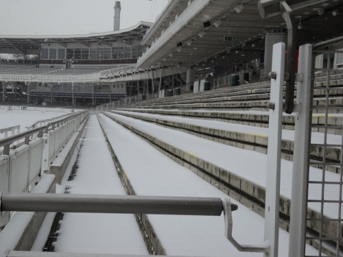 grand stand in snow
