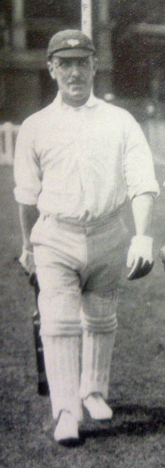 Wilfred Rhodes going out to open the batting for Yorkshire in 1919.